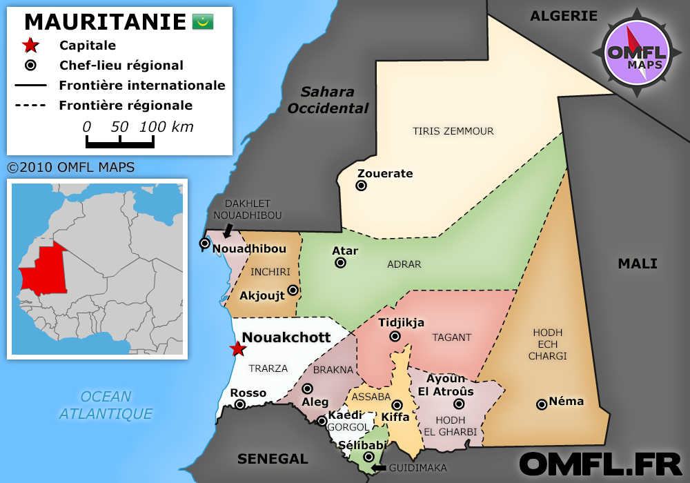 Carte de Mauritanie OMFL
