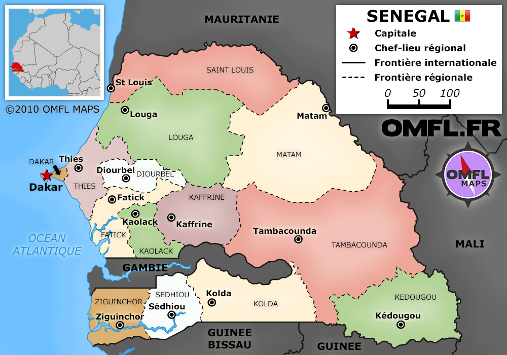 Carte du Sénégal OMFL