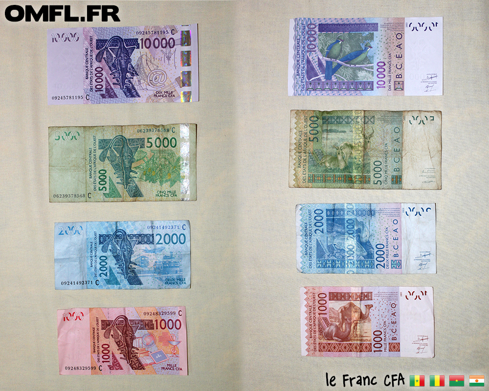 coupures de francs CFA