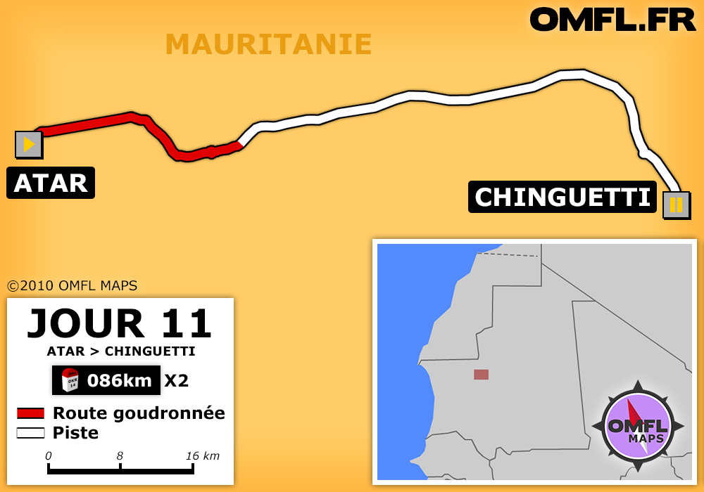Itinéraire OMFL d'Atar à Chinguetti