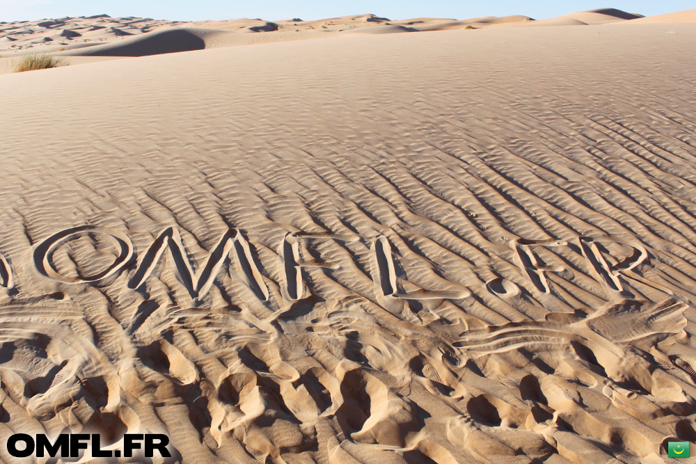 OMFL.fr dans le sable du desert de Mauritanie