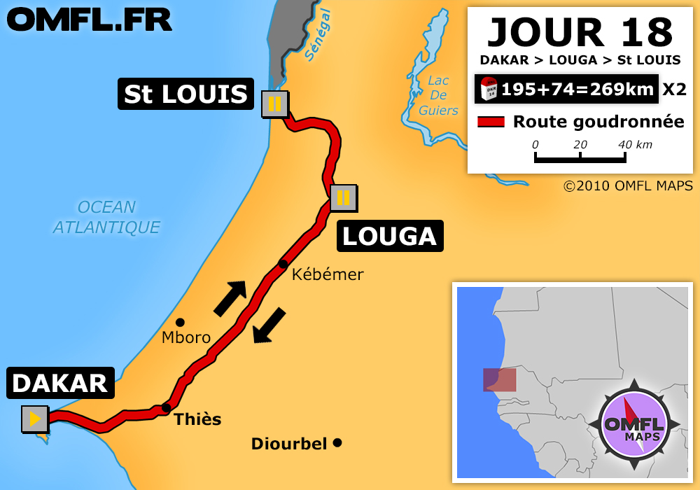 Itinéraire OMFL de Dakar à Louga à Saint-Louis
