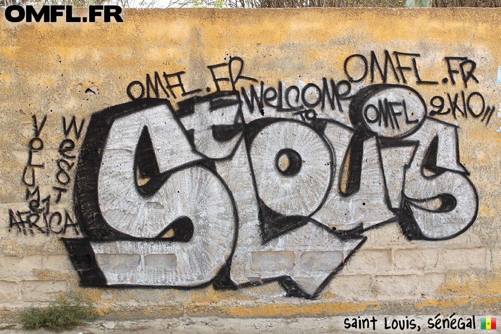 Graffiti Saint Louis Sénégal par Marco pour OMFL