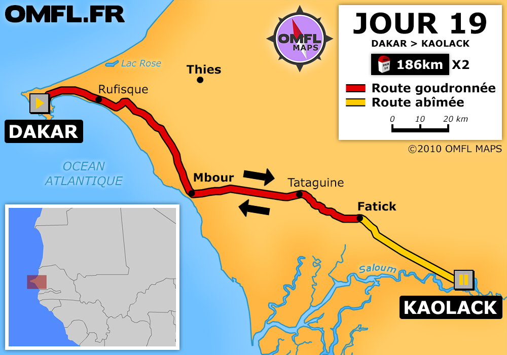 Itinéraire OMFL de Dakar à Kaolack