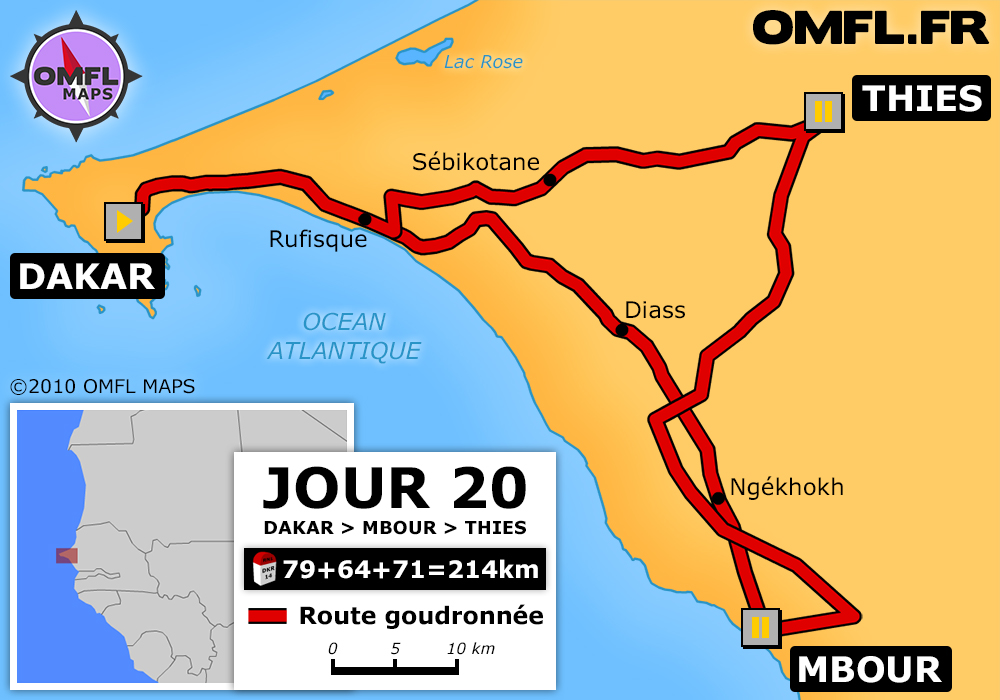 Itinéraire OMFL de Dakar à Mbour à Thiès