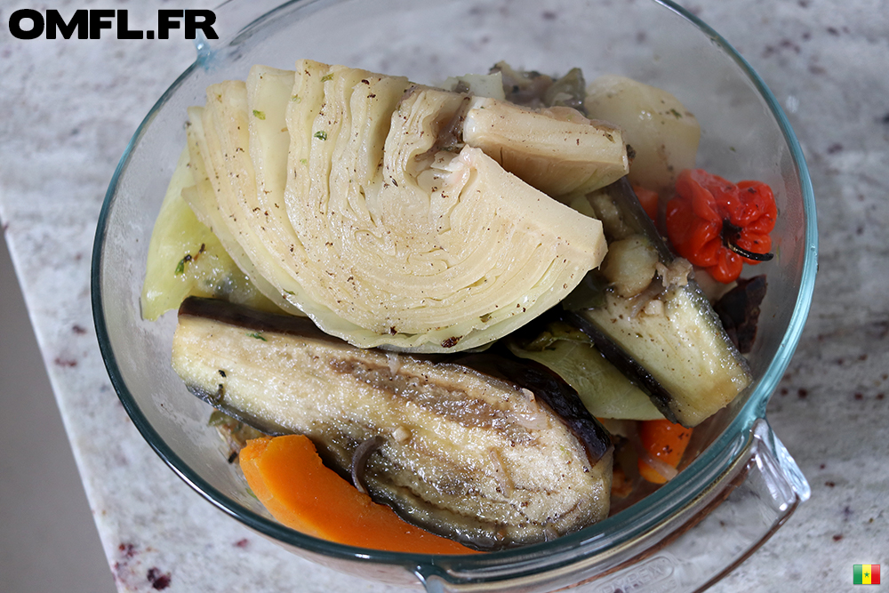 Un saladier de legumes pour un bon thieboudienne