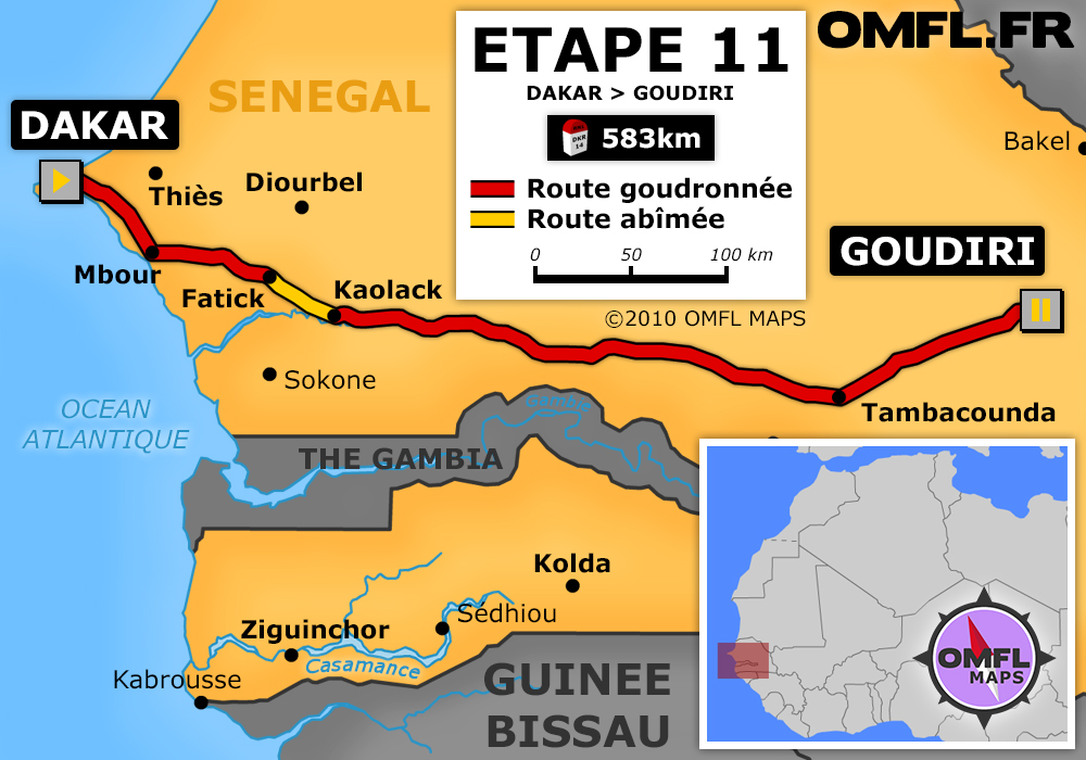 Itinéraire OMFL Etape 11 de Dakar à Goudiri