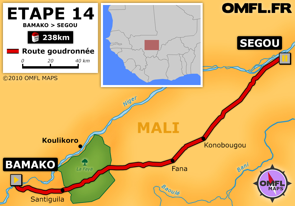 Itinéraire OMFL Etape 14 de Bamako à Ségou