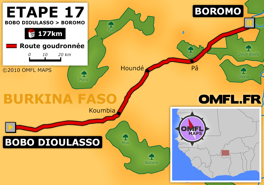 Itinéraire OMFL Etape 17 de Bobo-Dioulasso à Boromo