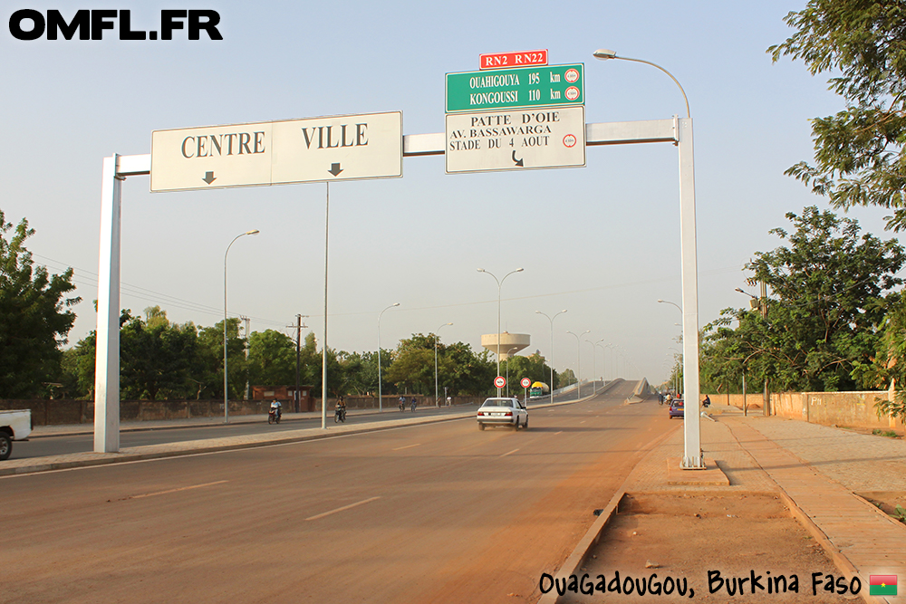 Panneaux routiers à Ouagadougou