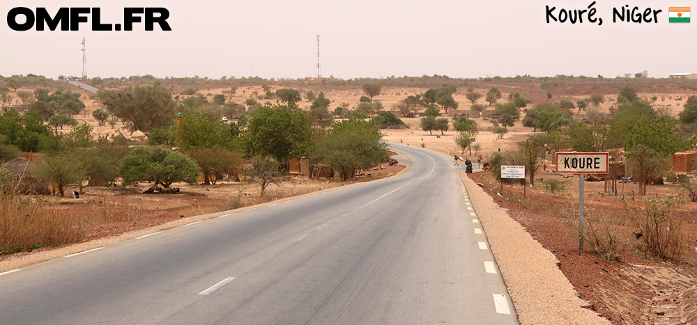 Panneau d'agglomération de la commune de Kouré au Niger