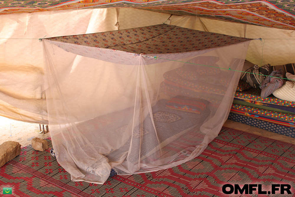 Mon lit et sa moustiquaire à l'auberge Menata à Nouakchott